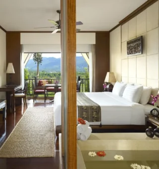 Guest room at Anantara Golden Triangle Elephant Camp & Resort