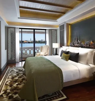 Two Bedroom River View Suite - Bedroom at Anantara Riverside Bangkok Resort