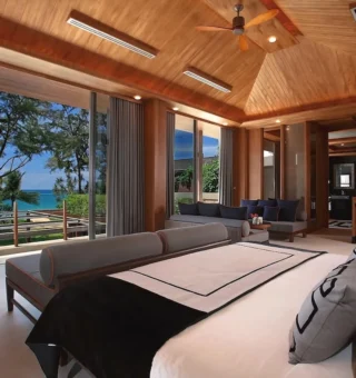 5-Bedroom Beachfront Villa with Pool - Bed at Baba Beach Club Phuket Natai Luxury Pool Villa Hotel by Sri panwa