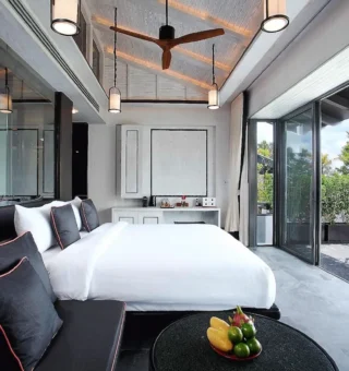 Suite with Ocean View - Bed at Baba Beach Club Phuket Natai Luxury Pool Villa Hotel by Sri panwa