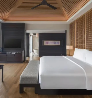 1-BEDROOM OCEAN VIEW POOL VILLA - Bedroom at Conrad Koh Samui