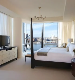 Guest room at Four Seasons Hotel Bangkok at Chao Phraya River
