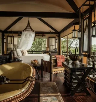 Guestroom at Four Seasons Tented Camp Golden Triangle