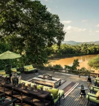 Lobby at Four Seasons Tented Camp Golden Triangle