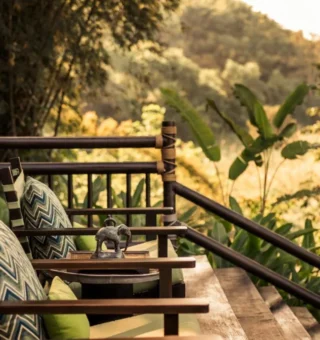 Lobby at Four Seasons Tented Camp Golden Triangle