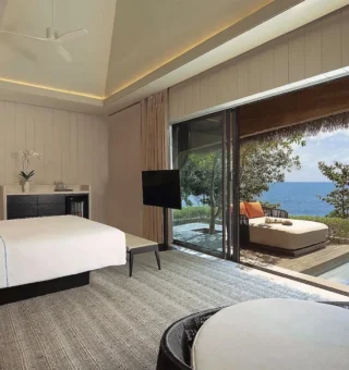 1 Bedroom Presidential Ocean Front Pool Villa With Club Access - Bed at Hyatt Regency Koh Samui