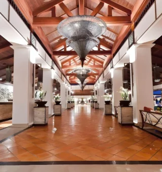 Lobby with Thai chandeliers at JW Marriott Phuket Resort & Spa