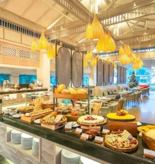Breakfast buffet spread at JW Marriott Phuket Resort & Spa
