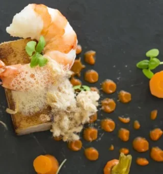 Prawn and tofu signature dish at The Villas by Kanda Residences