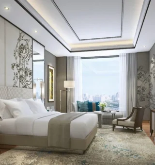 Guest room at Sindhorn Kempinski Hotel Bangkok