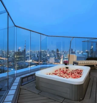 Guest room at The Peninsula Bangkok