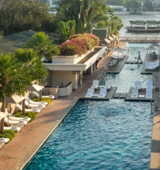 Swimming pool at The Peninsula Bangkok