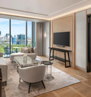 Guest room at The Ritz-Carlton, Bangkok