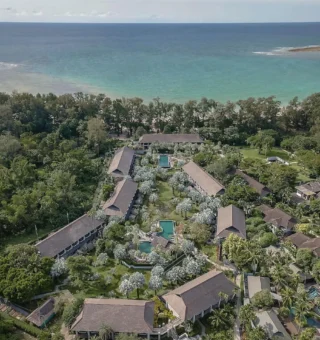 Aerial view of the resort beside Nai Yang Beach at The Slate Phuket