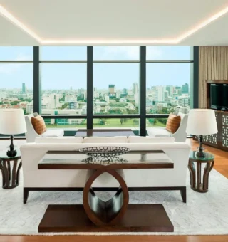 Astor Suite, 1 Bedroom Suite, 1 King, Golf course view, Corner room - Guestroom at The St. Regis Bangkok
