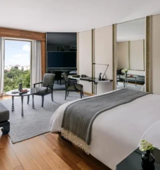 Guest room at The Sukhothai Bangkok