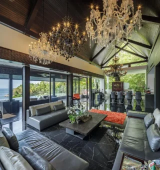 Shared lounge/TV area at Villa Yang Luxury Cliffside Pool Villa Kamala Beach