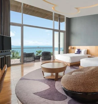Penthouse Villa, 2 Bedroom Villa, Bedroom 1: 1 King, Bedroom 2: 2 Queen, Ocean view - Bedroom at W Koh Samui